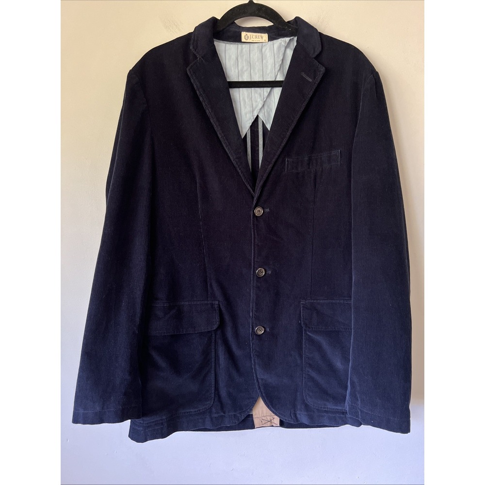 Vintage J.Crew Clayton Corduroy Sportcoat Size Medium Blazer Navy Classic